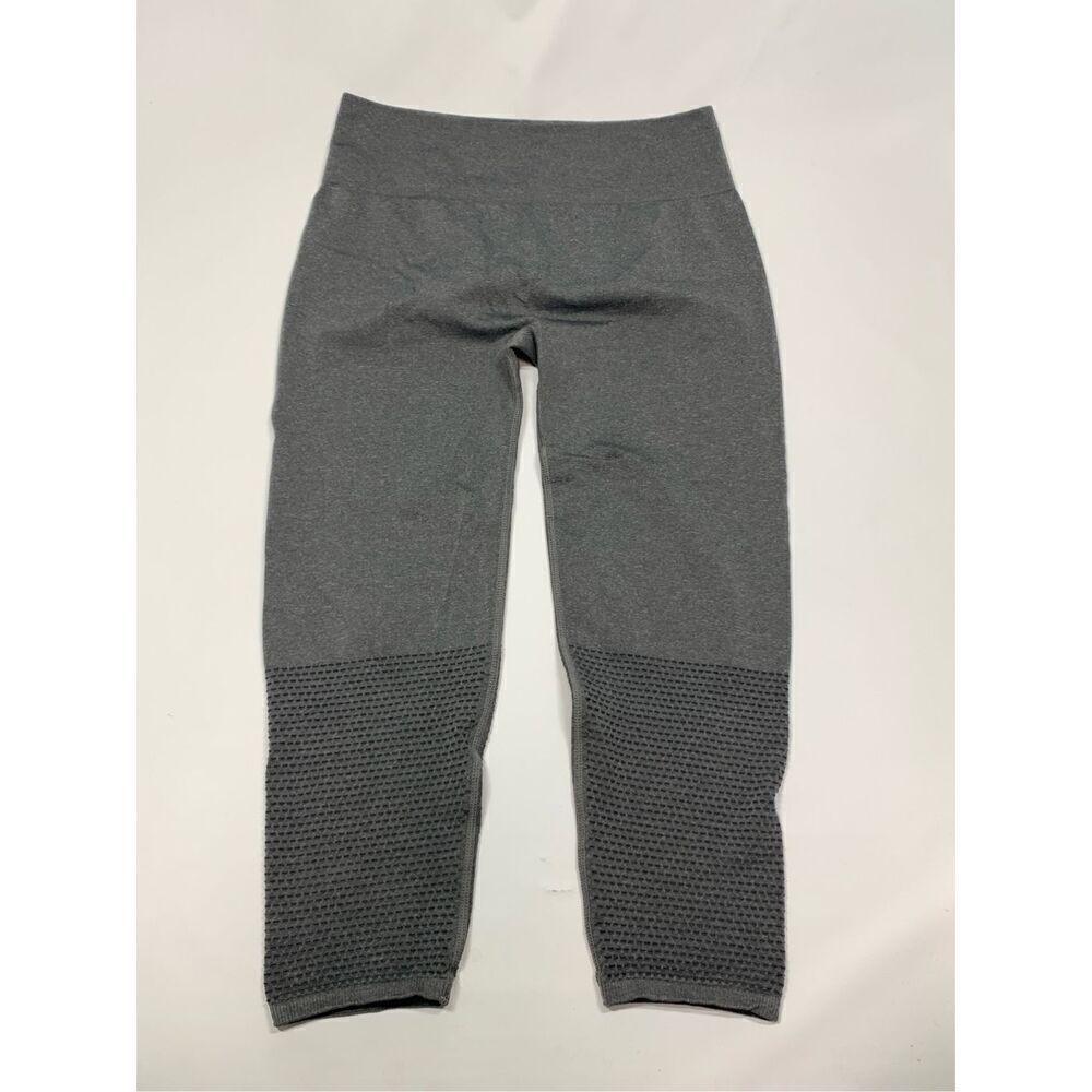 High-Waist Gray Knit Performance Leggings Sz XL